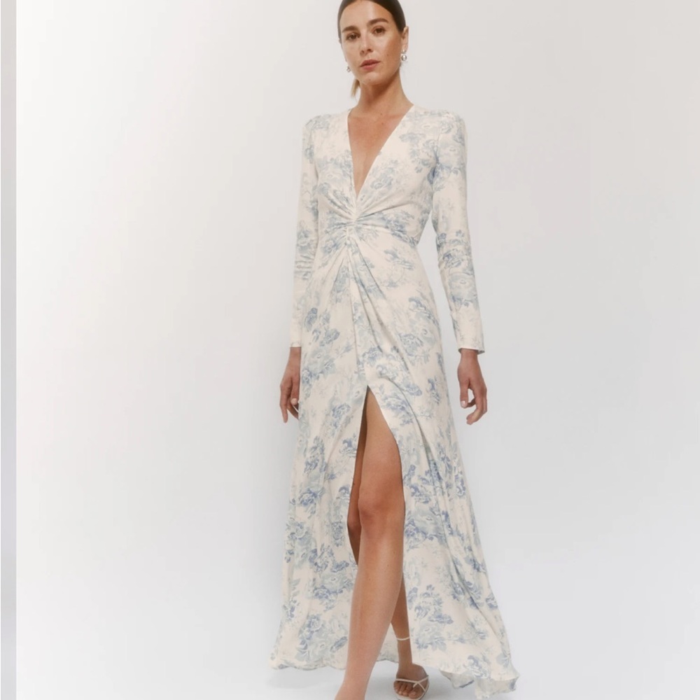 Reformation Gatsby Dress( White and Blue floral print) - Picture 2 of 7